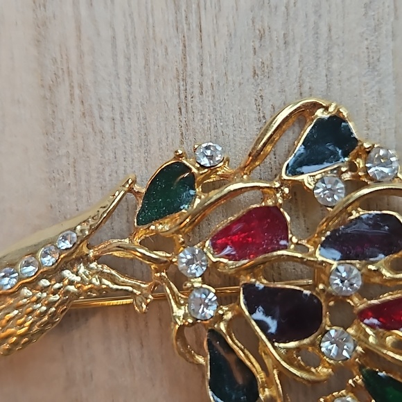 Vintage Peacock Brooch - Picture 2 of 4